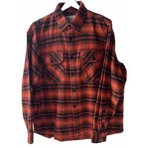 Carhartt Work In Progress Medium Flannel Orange and Black Check NWT $178 WIP